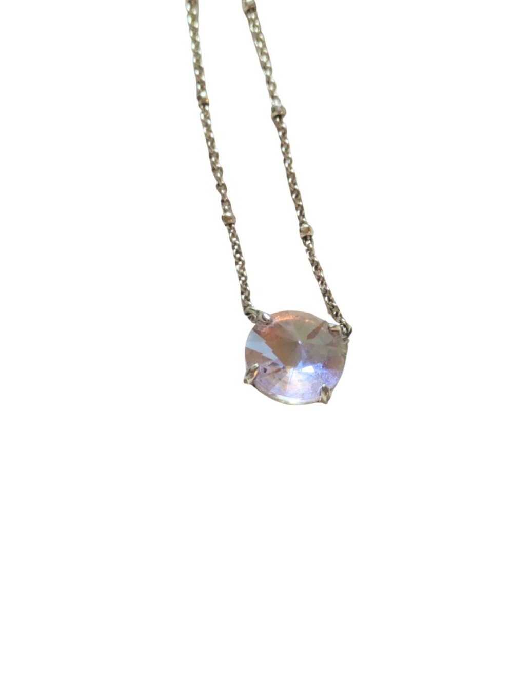 Kendra Scott Gold Tone Crystal Necklace Iridescent Pendant - Dainty Luxe - Picture 2 of 6